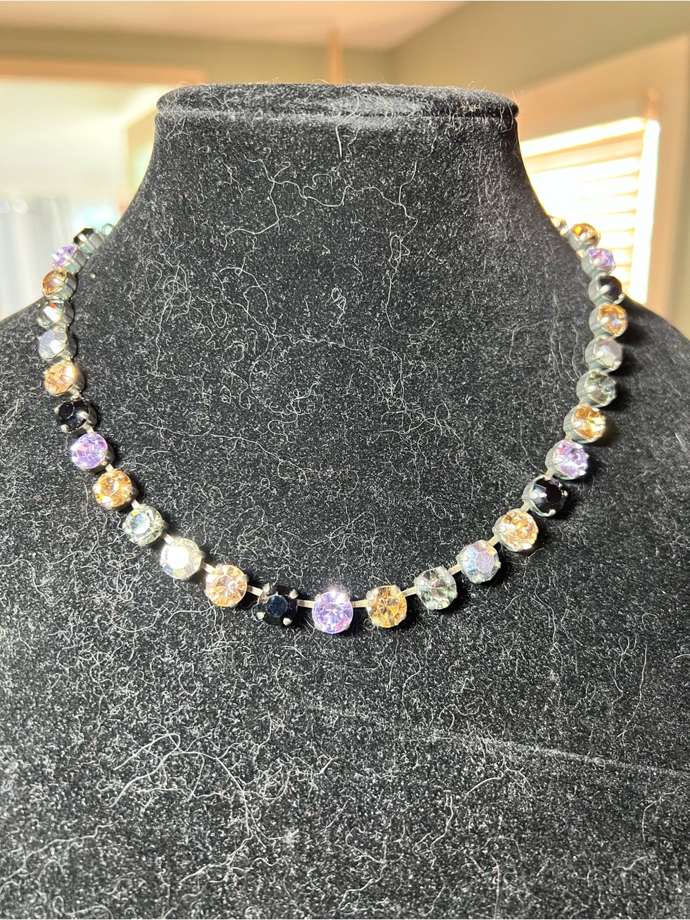 Mariana tennis style multi color crystal cupcake set necklace.